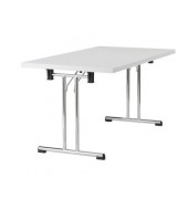 Klapptisch VKL, 73,5cm (H), 138x69cm (BxT), rechteckig, wei&szlig; / chrom