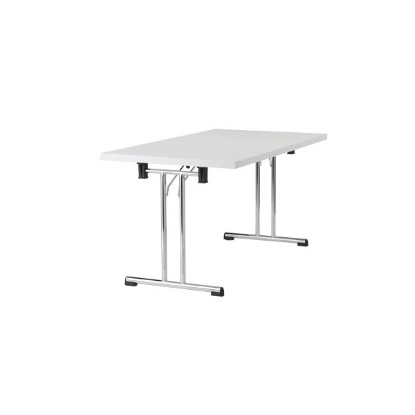 Hammerbacher Klapptisch VKL, 138x69cm (BxT), 73,5cm (H), rechteckig, weiß / chrom 4032062142677 Hammerbacher 2 Stück