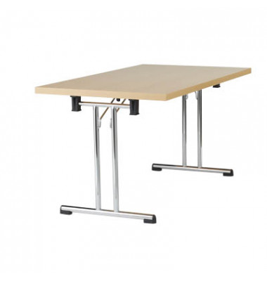 Klapptisch VKL, 160x80cm (BxT), 73,5cm (H), rechteckig, wei&szlig; / chrom