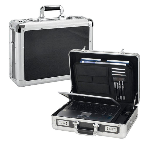 4021068451401 - Notebook-Attachékoffer Carbon-Look schwarz silber bis 17 Zoll 4021068451401 Alumaxx