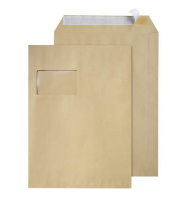 Versandtaschen 4618PR, C4, mit Fenster, haftklebend, 90g, braun