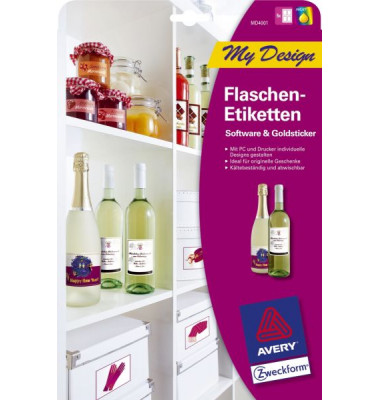 Flaschen-Etiketten/MD4001 90 x 120 mm Inh.20