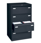 H&auml;ngeregistraturschrank CDF4633 Light, schwarz, 4 Schubladen, 2-bahnig