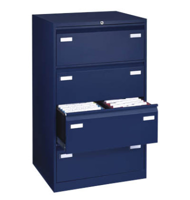 H&auml;ngeregistraturschrank BLYCDF4439 Light, oxfordblau, 4 Schubladen, 2-bahnig