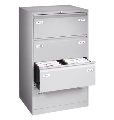 H&auml;ngeregistraturschrank CDF4645 Light, lichtgrau, 4 Schubladen, 2-bahnig