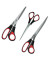 Scheren-Set, Edelstahl, rostfrei, 16/21/25,5cm, schwarz-rot
