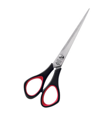 Universalschere 9766 f&uuml;r  Linksh&auml;nder, Edelstahl, rostfrei, 16cm, Linksh&auml;nder, schwarz-rot