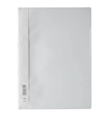 Schnellhefter 979257302, A4, wei&szlig;, Kunststoff, 80g, Vorderdeckel transparent