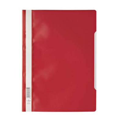 Schnellhefter 979257303, A4, rot, Kunststoff, Vorderdeckel transparent