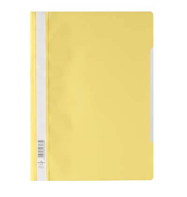 Schnellhefter 979257304, A4, gelb, Kunststoff, Vorderdeckel transparent