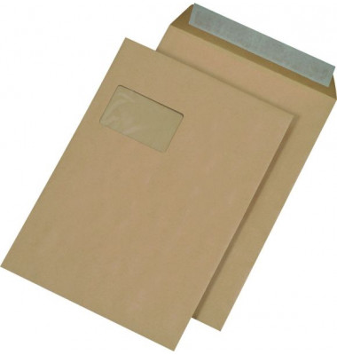 Versandtaschen 30005498, C4, mit Fenster, haftklebend, 110g, braun