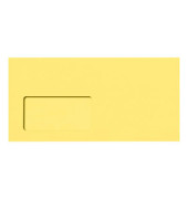 Designbriefumschläge Din Lang+ EcoRainbow mit Fenster haftklebend 80g gelb