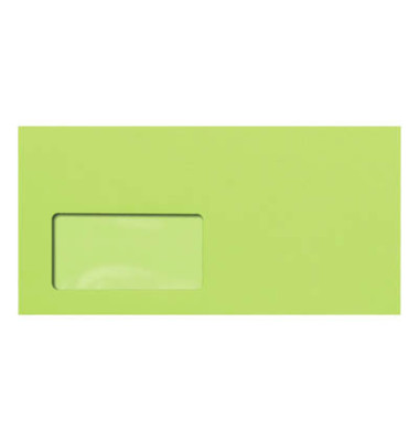 Designbriefumschlag colors 2100019255, Din Lang+ (C6/5), mit Fenster, haftklebend, 80g, grün