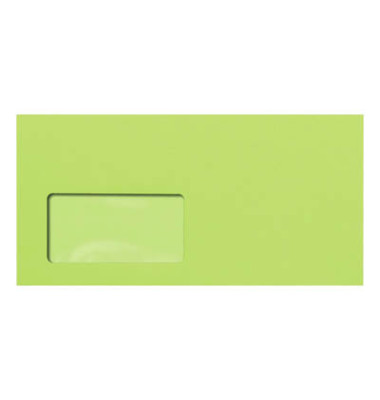 Designbriefumschläge Din Lang+ EcoRainbow mit Fenster haftklebend 80g grün