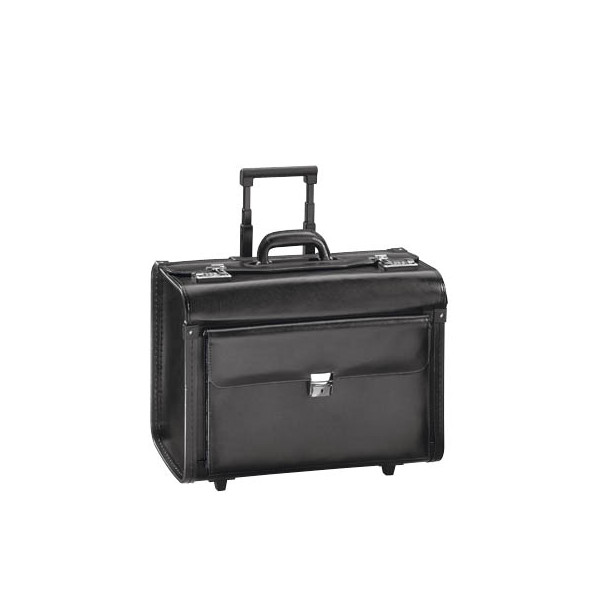 4021068927050 - SILVANA Trolley-Pilotenkoffer aus edlem Leder schwarz 4021068927050 Alassio