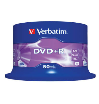 DVD-Rohlinge 43550 DVD+R, 4,7 GB / 120 Min, Spindel 