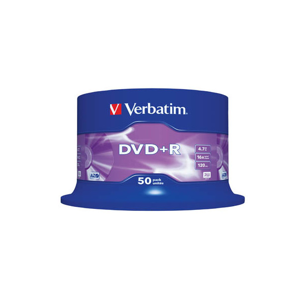 0023942435501 - 7GB 16x Speed DVD+R 12cm 1x50 Verbatim DVD+R 47GB 16x Speed matt silver 43550 0023942435501