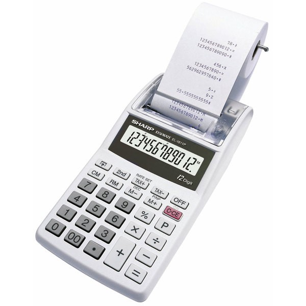 4974019026121 - Tischrechner EL-1611P Batterie Netzanschluss 96x191x40mm Weiß