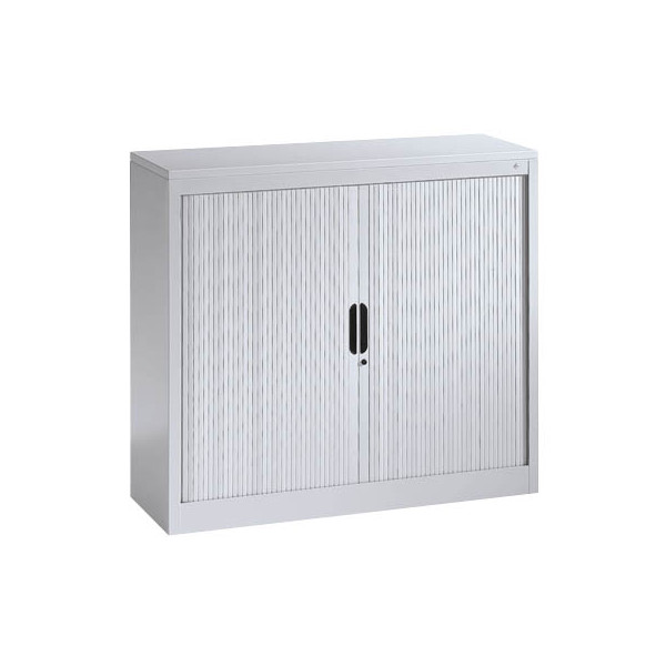 4050646267776 - Rollladenschrank mit Horizontal-Jalousie HxBxT 1030 x 1000 x 420 mm 2 Fachböden 25 Ordnerhöhen lichtgrau C+P
