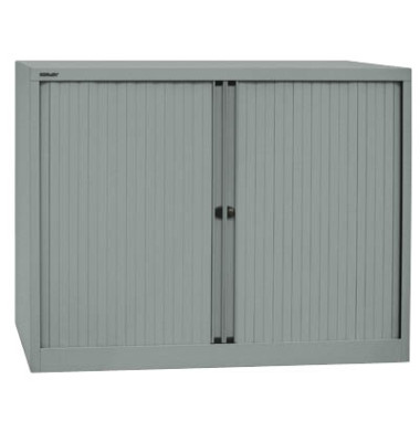 Aktenschrank EuroTambours™ PLUS ET412102SSL855, Kunststoff/Stahl abschließbar, 2,5 OH, 120 x 103 x 43 cm, silber