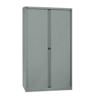 Aktenschrank EuroTambours™ PLUS ET412194SSL855, Kunststoff/Stahl abschließbar, 5 OH, 120 x 198 x 43 cm, silber