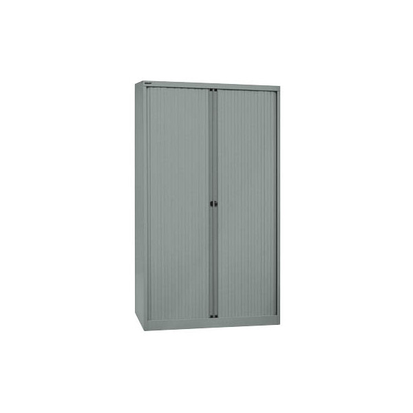 Bisley Aktenschrank EuroTambours? PLUS ET412194SSL855, Kunststoff/Stahl abschließbar, 5 OH, 120 x 198 x 43 cm, silber 5020073755756 Bis