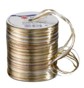 Geschenkband Raffia 138-104 3mm x 50m glänzend creme/braun