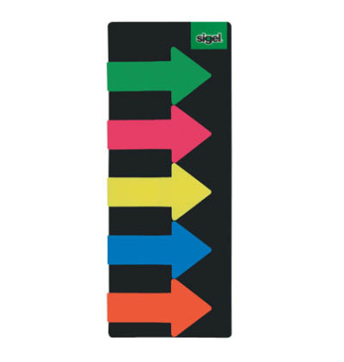 Haftmarker HN600, TRANSPARENT, 25x45mm, 5-farbig sortiert, ohne, Pfeil