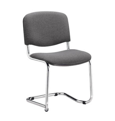 Besucherstuhl Iso Swing, anthrazit / chrom, ohne Armlehnen, Freischwinger Besucherstuhl Iso Swing, anthrazit / chrom, ohne Armlehnen, Freischwinger