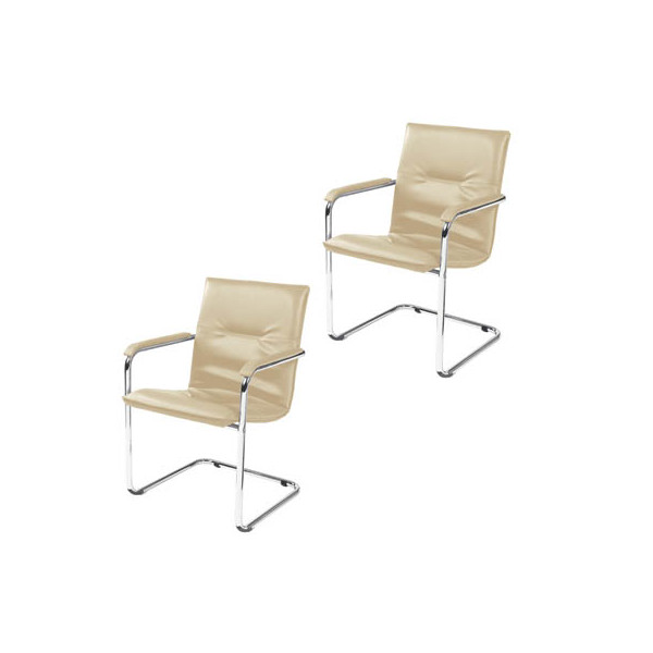 4045513003014 - Besucherstuhl Rumba beige chrom mit Armlehnen Freischwinger 4045513003014 2 Stück 4045513003014 - Besucherstuhl Rumba beige chrom mit Armlehnen Freischwinger 4045513003014 2 Stück