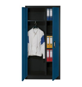 Garderobenschrank 9260-30, Metall, 1 Abteil mit 1 Fach, abschließbar, 93x195cm (BxH), blau