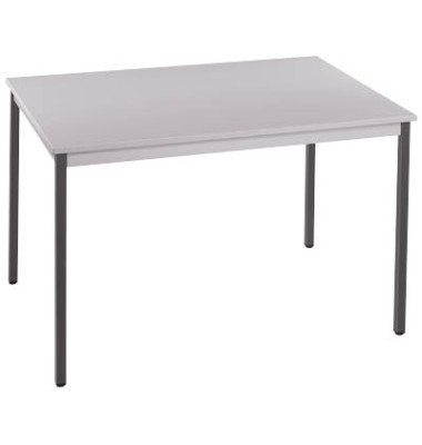 Schreibtisch, 74cm (H), 120x60cm (BxT), rechteckig, grau / dunkelgrau