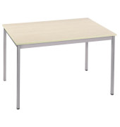 Schreibtisch, 74cm (H), 120x60cm (BxT), rechteckig, ahorn / silber