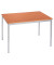 Schreibtisch, 74cm (H), 120x80cm (BxT), rechteckig, kirsche / silber