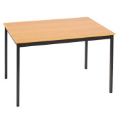 Schreibtisch, 74cm (H), 180x80cm (BxT), rechteckig, buche / schwarz