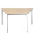 Schreibtisch, 74cm (H), 60/120x60cm (BxT), Trapezform, ahorn / silber