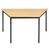 Schreibtisch, 74cm (H), 70/140x70cm (BxT), Trapezform, buche / schwarz