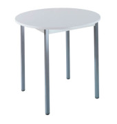 Schreibtisch, 74cm (H), 80x80cm (BxT), rund, grau / dunkelgrau
