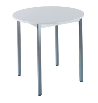 Schreibtisch, 74cm (H), 80x80cm (BxT), rund, grau / dunkelgrau