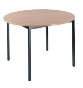 Schreibtisch, 74cm (H), 80x80cm (BxT), rund, buche / schwarz