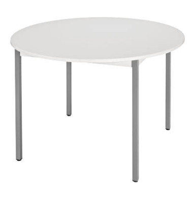 Schreibtisch, 74cm (H), 110x110cm (BxT), rund, grau / dunkelgrau