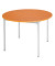 Schreibtisch, 74cm (H), 110x110cm (BxT), rund, kirsche / silber