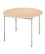 Schreibtisch, 74cm (H), 110x110cm (BxT), rund, ahorn / silber