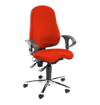 Bürodrehstuhl Sitness 10 mit Armlehnen rot