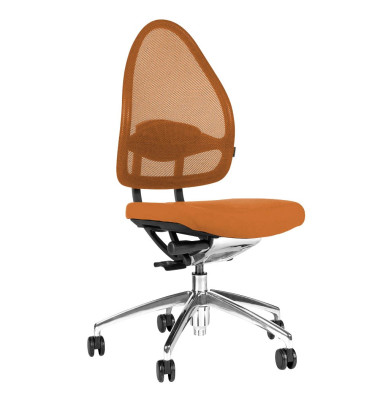 Bürodrehstuhl Open Base poliert ohne Armlehnen orange
