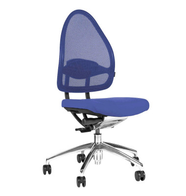 Bürodrehstuhl Open Base poliert ohne Armlehnen blau