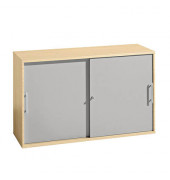 Aktenschrank V1752S/3/S/RE, abschlie&szlig;bar, 2 OH, silber/ahorn, 120x74,8x40cm