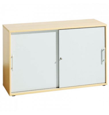 Aktenschrank V1752/V1753 V1752S/6/S/RE, abschlie&szlig;bar, 2 OH, silber/buche, 120x74,8x40cm