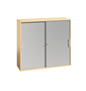 Aktenschrank V1753S/3/S/RE, abschlie&szlig;bar, 3 OH, silber/ahorn, 120x110x40cm