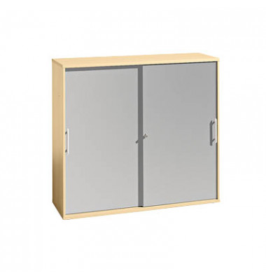 Aktenschrank V1753S/3/S/RE, abschlie&szlig;bar, 3 OH, silber/ahorn, 120x110x40cm